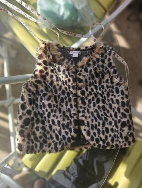J. Crew Crewcuts Girls' Reversible Animal Print Faux-Fur Vest Gilet - Size Small